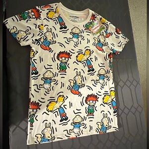 Nickelodeon Characters Mens white Tee Shirt Size Small